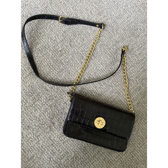 Issac Mizrahi black mini crossbody chain strap - Picture 1 of 5